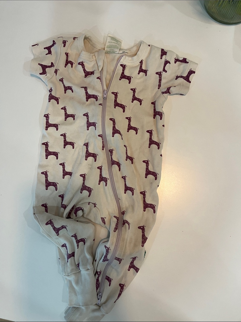 Parade short sleeve romper with purple llamas 🦙
